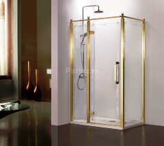 Душевое ограждение Azario ONTARIO 900х1200х2000 L, без поддона, прозрачное стекло 8 мм с узором, цвет профиля золото (AZ-NBB1231-L 900 GOLD)