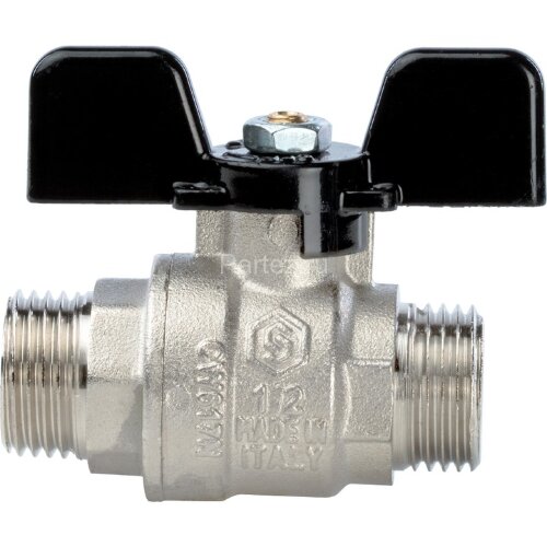 Кран шаровой полнопроходной НР/НР бабочка 1/2" Stout