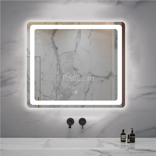 Зеркало AZARIO Dallas 800х700 с подсветкой, сенсорный выключатель с функцией диммера (AZ-Z-044-1CS)