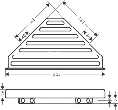 Полка для душа угловая Hansgrohe AddStoris, шлифованная бронза (41741140)