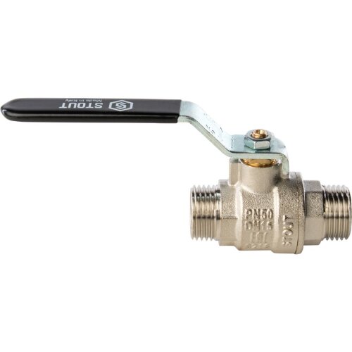 Кран шаровой полнопроходной НР/НР рычаг 1/2" Stout