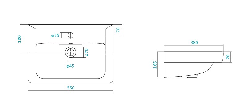 Раковина AQUATON ТИГОДА-55, белая (1WH302127)