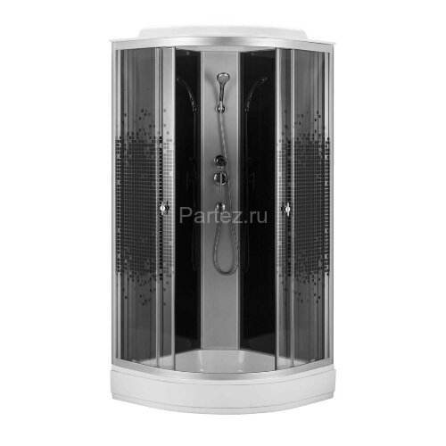 Душевая кабина Loranto 100x100x215 поддон 13 см, 4 мм прозрачное стекло с рисунком "мозайка" (CS-1000-13ТМ/М)
