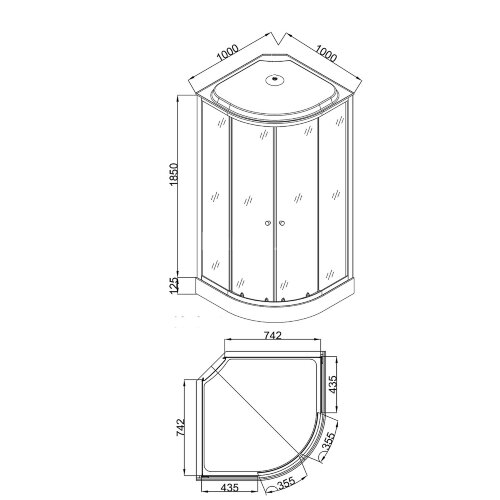 Душевая кабина Loranto 100x100x215 поддон 13 см, 4 мм прозрачное стекло с рисунком "мозайка" (CS-1000-13ТМ/М)
