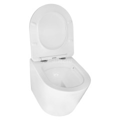 Унитаз подвесной Azario Teramo 480х365х360 безободковый, в комплекте с сидением микролифт, белый (AZ