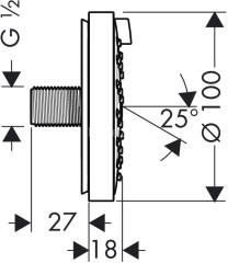 Hansgrohe 28477000 Боковая форсунка Raindance S AIR 100, 1/2