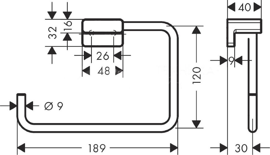 Полотенцедержатель Hansgrohe AddStoris, матовый белый (41754700)
