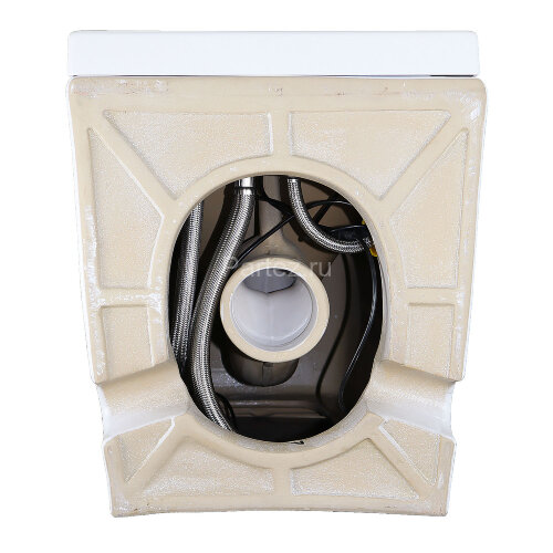 Унитаз импульсный Azario 360х590х440 напольный, квадратный, быстросъемное сиденье микролифт (AZ-101)