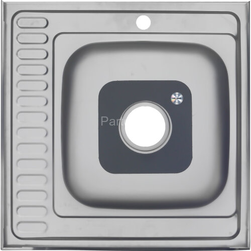 Мойка 6060 L MELANA 0,6/160 накладная прямоугольная с сифоном (015 ta L *15)