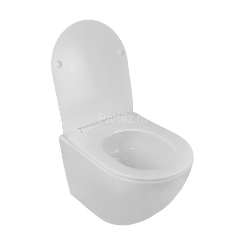 Унитаз подвесной Loranto ESTER 360х485х320 с системой смыва "Tornado", в комплекте с быстросъемным с