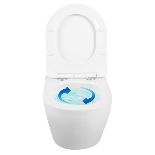 Унитаз подвесной Loranto ESTER 360х485х320 с системой смыва "Tornado", в комплекте с быстросъемным с