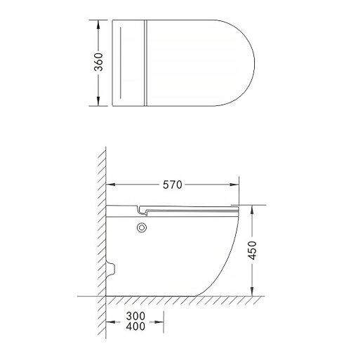Унитаз импульсный Azario 360х570х450 напольный, полукруглый, быстросъемное сиденье микролифт (AZ-102