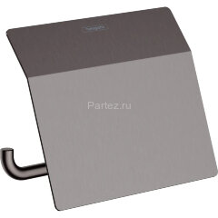 Держатель туалетной бумаги Hansgrohe AddStoris с крышкой, шлифованный черный хром (41753340)