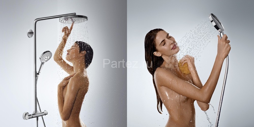Hansgrohe 27133400 Raindance Select S 300 2jet Showerpipe, 1/2, белый/хром