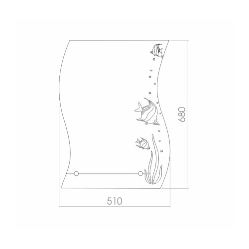Зеркало LORANTO Немо 510х680, с полкой, с рисунком