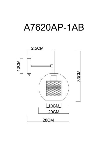 Бра Arte Lamp A7620AP-1AB