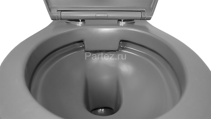 Унитаз подвесной Azario Keras 370х520х360 безободковый, с быстросъемным сиденьем микролифт, серый ма