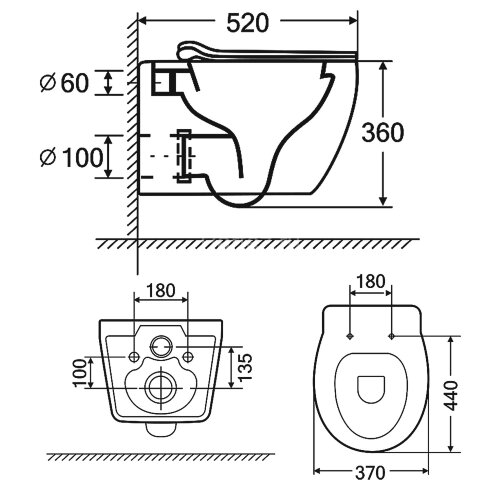 Унитаз подвесной Azario Keras 370х520х360 безободковый, с быстросъемным сиденьем микролифт, серый ма