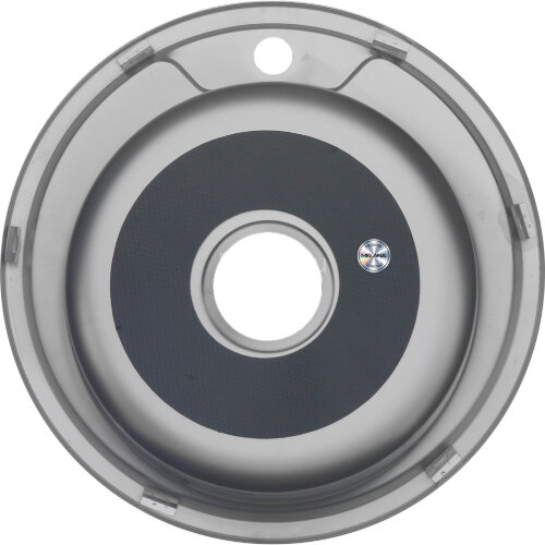 Мойка 490 MELANA 0,6/170 ДЕКОР врезная круглая с сифоном (151Dta*16)