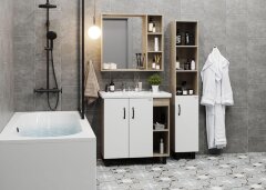 Тумба напольная Onika Тимбер 80.10 белый мат./дуб сонома (108045)