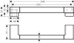 Поручень Hansgrohe AddStoris 348 мм, шлифованный чёрный хром (41744340)
