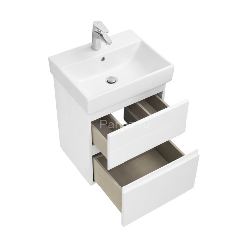 Тумба под раковину Roca Oleta 60 подвесная, 2 ящика, белый глянец (A857638806)