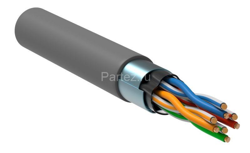 Кабель витая пара F/UTP кат.5E 4х2х24AWG solid PVC сер. (м) ITK LC1-C5E04-311