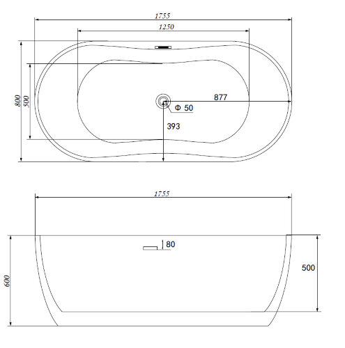 Акриловая ванна ABBER AB9219 E