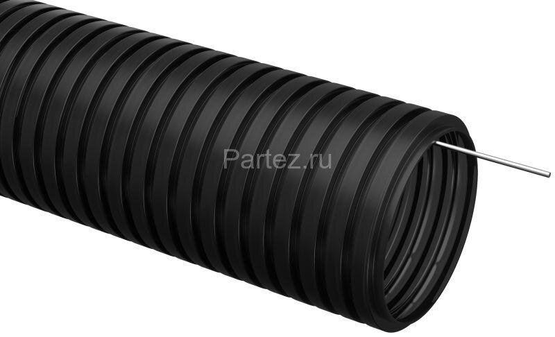Труба гофрированная ПНД d20мм с протяжкой черн. (уп.10м) IEK CTG20-20-K02-010-1