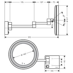 Косметическое зеркало Hansgrohe AddStoris, Хром (41790000)