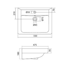 Раковина Santek Тигода 55, белая (1.WH30.2.126)