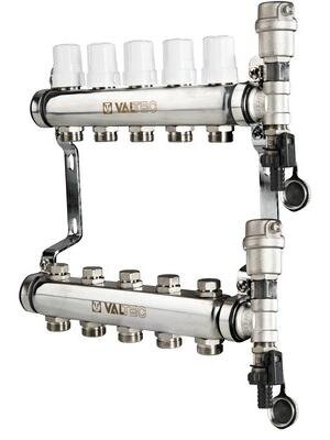Коллекторная группа НЕРЖ. в сборе 1"х4х3/4"ЕК VALTEC