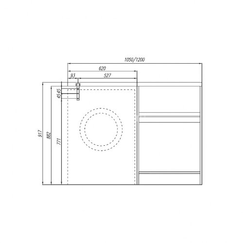 Раковина - столешница AQUATON Лондри 1200, левая, графит (1A72843KLH21L)