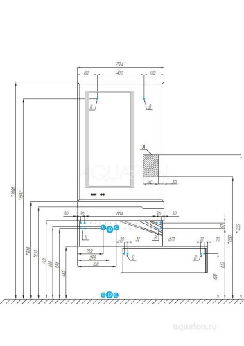Тумба под раковину AQUATON Сакура 80 подвесная, светлое дерево (1A236401SKW80)