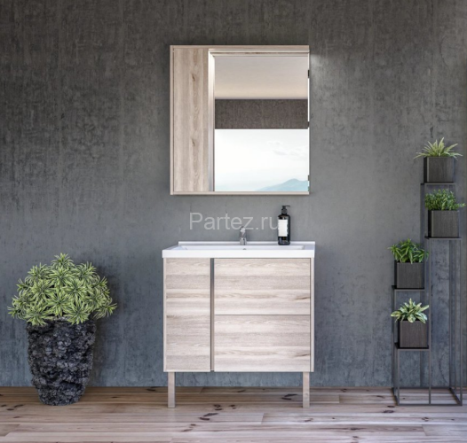 Тумба под раковину AQUATON Стоун 80 подвесная, сосна арлингтон (1A228201SX850)