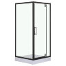 Душевое ограждение LORANTO 90х90х200 R/L с низким поддоном 13см, прозрачное закаленное стекло 6мм, профиль черный (CS-604A 90)