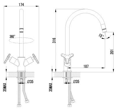 Смеситель Lemark Plus Spirit LM1905C для кухни