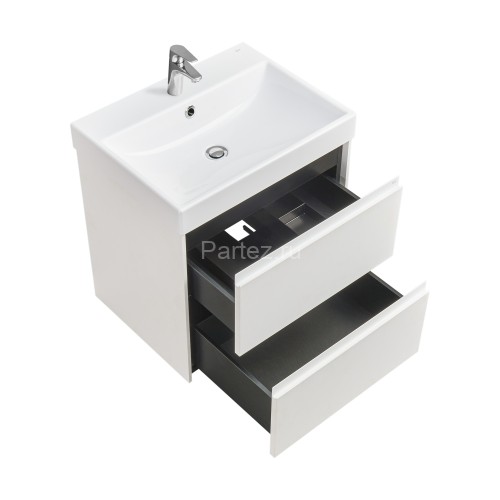 Тумба под раковину Roca Ona 600 подвесная, 2 ящика, белый матовый (A857613509)