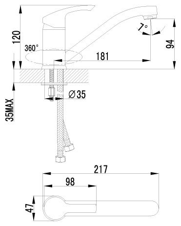 Смеситель Lemark Plus Strike LM1104C для кухни