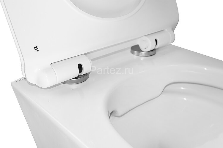 Унитаз подвесной Azario Vento 480х370х360 безободковый, с быстросъемным сиденьем микролифт (AZ-2001)