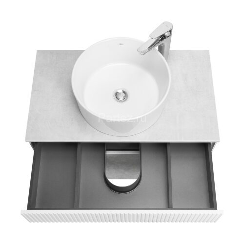 Тумба под раковину AQUATON Марбл 80 800х460х530 подвесная, Слэйт/Белый матовый (1A276201MH4C0)