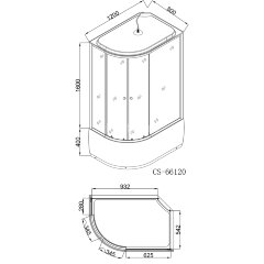 Душевая кабина Loranto 120х80х215, поддон 40 см (CS-66120R G)