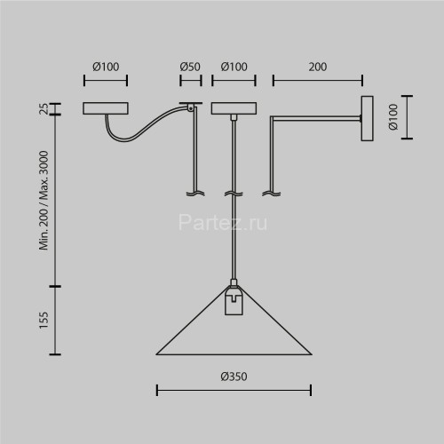 Подвесной светильник Maytoni MOD167PL-01GR
