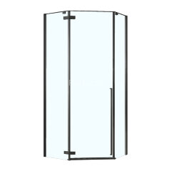 Душевое ограждение Loranto NEO 100x100x195 прозрачное закаленное стекло 8 мм, Easy clean, профиль черный, без поддона (CS-22107B-100)