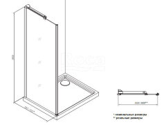 Душевое ограждение Roca Metropolis боковая часть 700х1950 прозрачное стекло, профиль хром (MP3507012M)