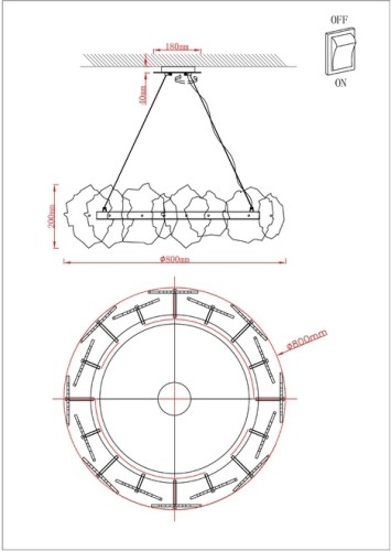 Подвесная люстра Divinare 1713/17 SP-120