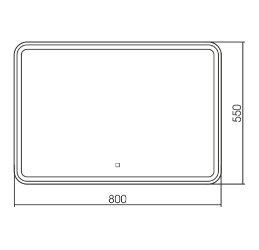 Зеркало AZARIO Давид 800х550 c подсветкой и диммером, сенсорный выключатель (LED-00002533)