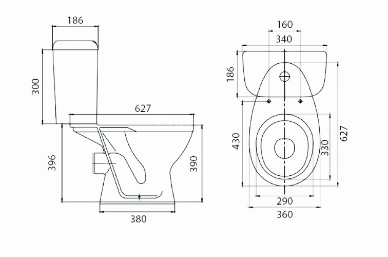 Унитаз-компакт Santeri Pro с бачком, с сиденьем, белый (1.P215.5.S00.00B.F)