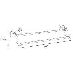 Полотенцедержатель трубчатый AZARIO ALTRE двойной 60 см, хром (AZ96002B)
