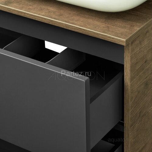 Тумба под раковину AQUATON Терра 105 подвесная, Дуб Кантри/Антрацит (1A246901TEKA0)